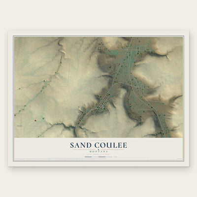 Sand Coulee, Montana map print, the full design