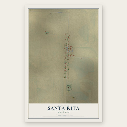 Santa Rita, Montana map print, the full design