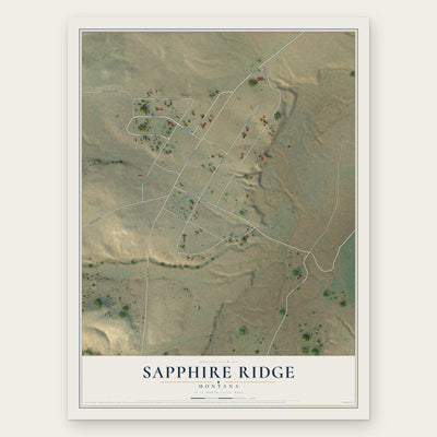 Sapphire Ridge, Montana map print, the full design