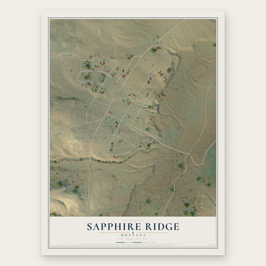 Sapphire Ridge, Montana map print, the full design
