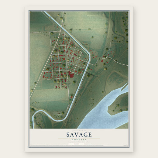 Savage, Montana map print, the full design