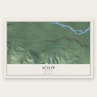Sčilíp, Montana map print, the full design