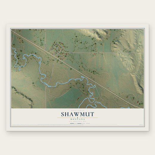 Shawmut, Montana map print, the full design
