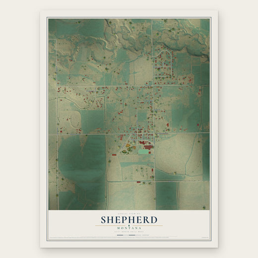 Shepherd, Montana map print, the full design