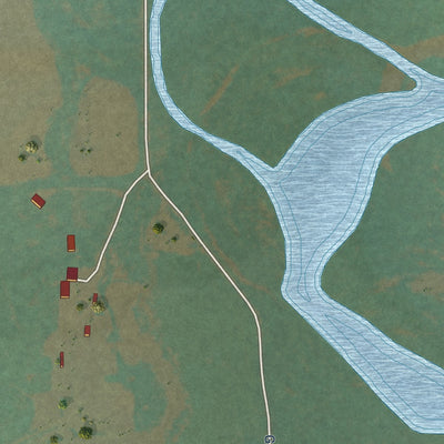 Close-up of the map of Silesia, Montana print showing street and building detail