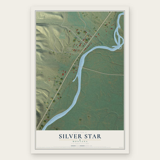 Silver Star, Montana map print, the full design