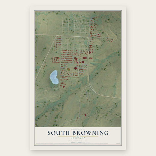South Browning, Montana map print, the full design