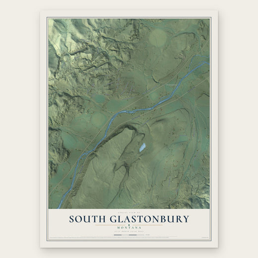 South Glastonbury, Montana map print, the full design