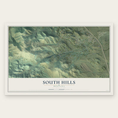 South Hills, Montana map print, the full design