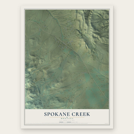Spokane Creek, Montana map print, the full design