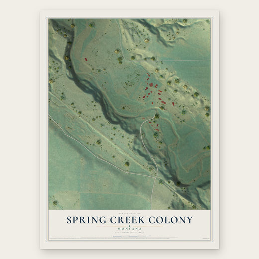 Spring Creek Colony, Montana map print, the full design