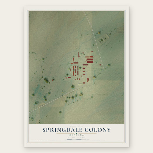 Springdale Colony, Montana map print, the full design