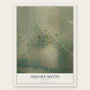 Square Butte, Montana map print, the full design