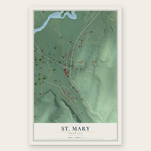 St. Mary, Montana map print, the full design