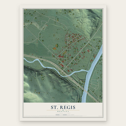 St. Regis, Montana map print, the full design