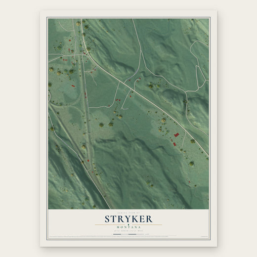Stryker, Montana map print, the full design