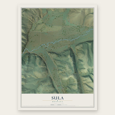 Sula, Montana map print, the full design