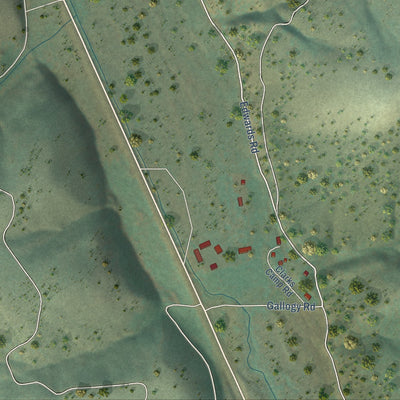 Close-up of the map of Sula, Montana print showing street and building detail