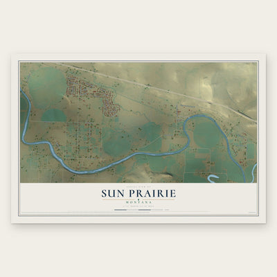 Sun Prairie, Montana map print, the full design