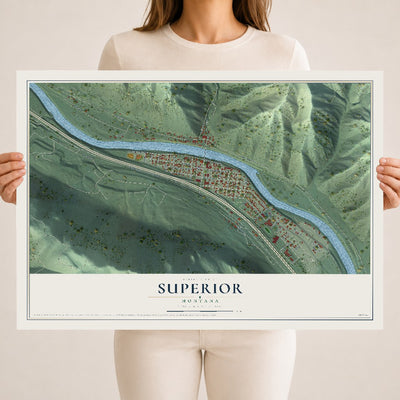 Map of Superior, Montana, 18 x 24 inch unframed archival matte print