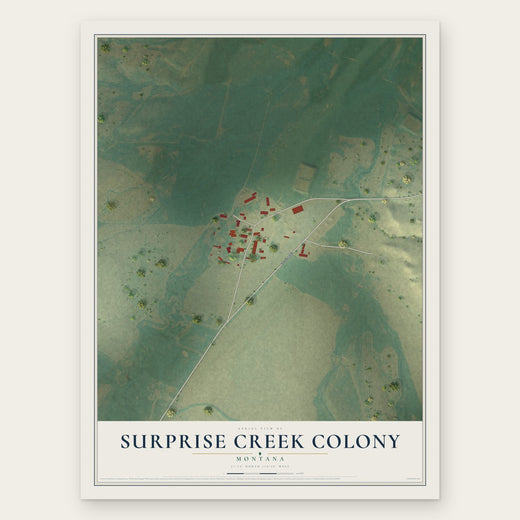 Surprise Creek Colony, Montana map print, the full design