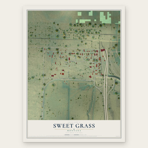 Sweet Grass, Montana map print, the full design