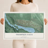 Map of Thompson Falls, Montana, 12 x 18 inch unframed archival matte print