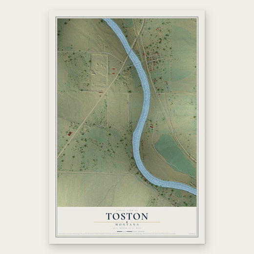 Toston, Montana map print, the full design