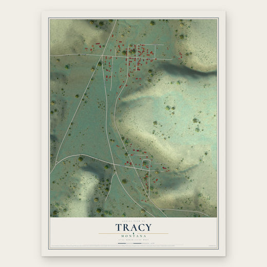 Tracy, Montana map print, the full design