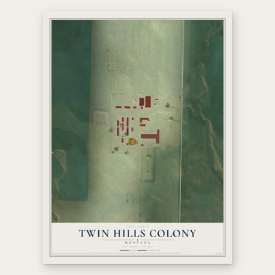 Twin Hills Colony, Montana map print, the full design