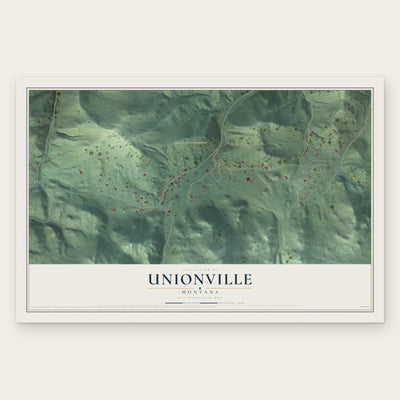 Unionville, Montana map print, the full design