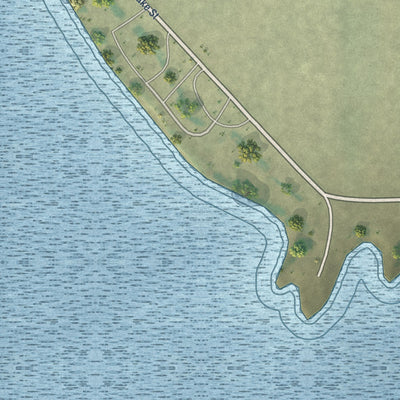 Second close-up of the map of Valier, Montana print showing more streets and buildings