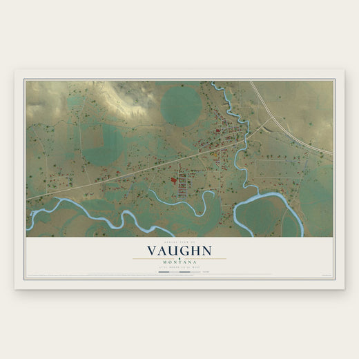 Vaughn, Montana map print, the full design