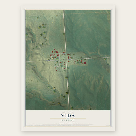 Vida, Montana map print, the full design