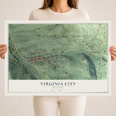 Map of Virginia City, Montana, 18 x 24 inch unframed archival matte print