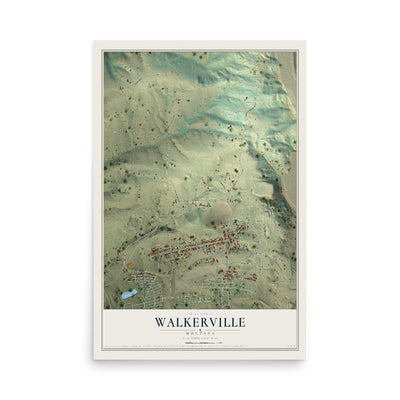 Map of Walkerville, Montana, 12 x 18 inch unframed archival matte print