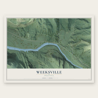 Weeksville, Montana map print, the full design