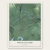 West Glacier, Montana map print, the full design