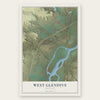 West Glendive, Montana map print, the full design
