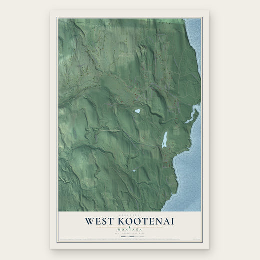 West Kootenai, Montana map print, the full design
