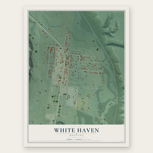 White Haven, Montana map print, the full design