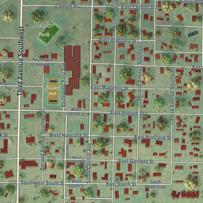 Close-up of the map of White Sulphur Springs, Montana print showing street and building detail