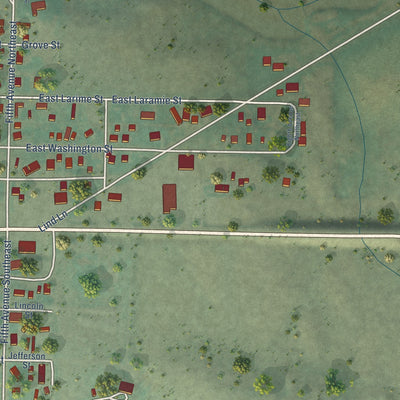 Second close-up of the map of White Sulphur Springs, Montana print showing more streets and buildings