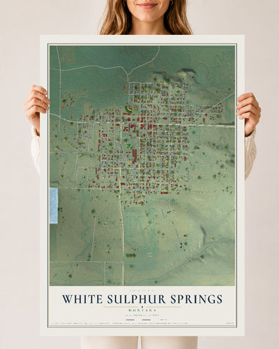 Map of White Sulphur Springs, Montana, 24 x 36 inch unframed archival matte print