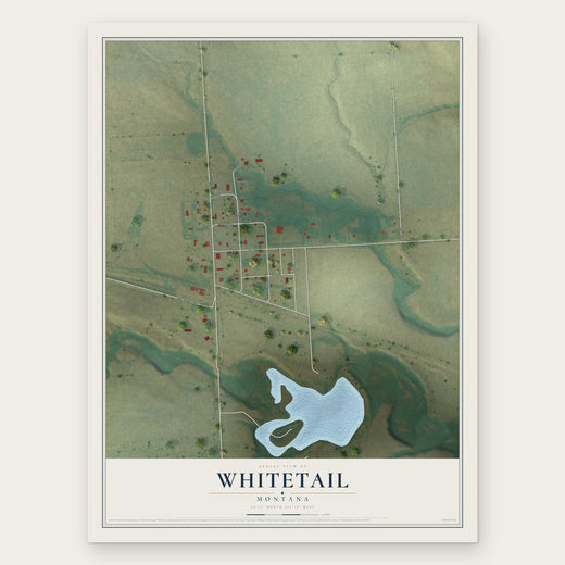 Whitetail, Montana map print, the full design