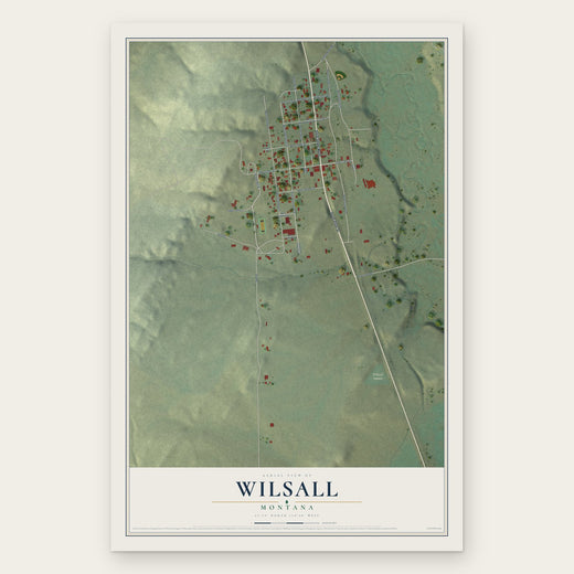 Wilsall, Montana map print, the full design