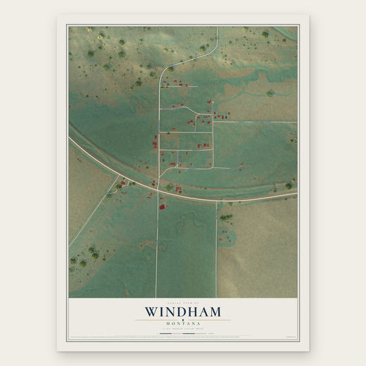 Windham, Montana map print, the full design