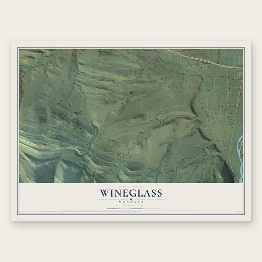 Wineglass, Montana map print, the full design