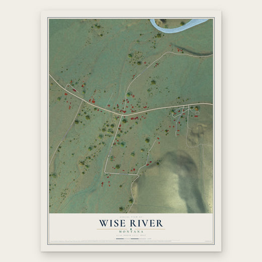 Wise River, Montana map print, the full design