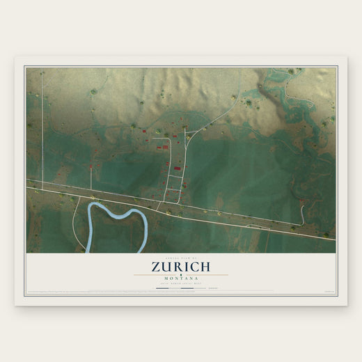 Zurich, Montana map print, the full design